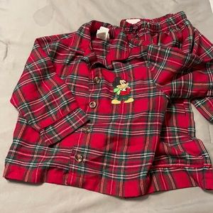 Mickey Mouse plaid pajama worn bit of piling through out
